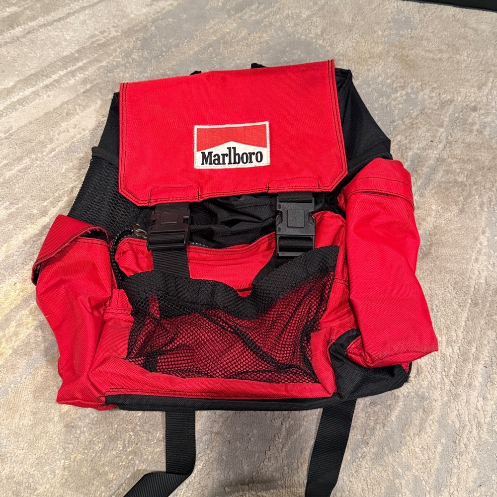 Vintage, Marlboro backpack in very good overall shape has some spots from use
